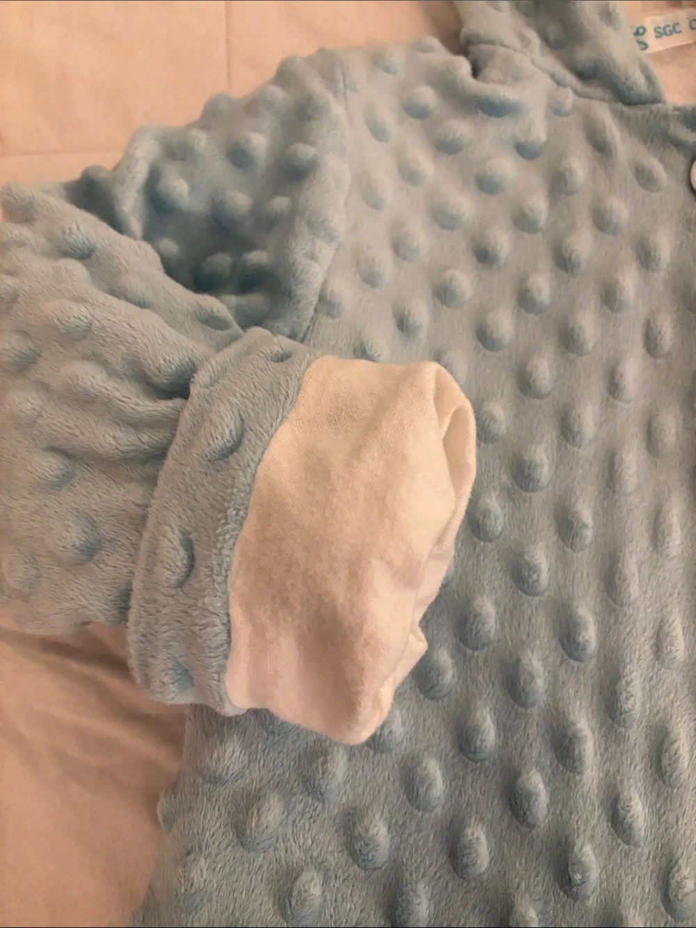 SGC Original Baby Hooded Coat in Light Blue with Minky DOT Sz 3T/4T NWOT